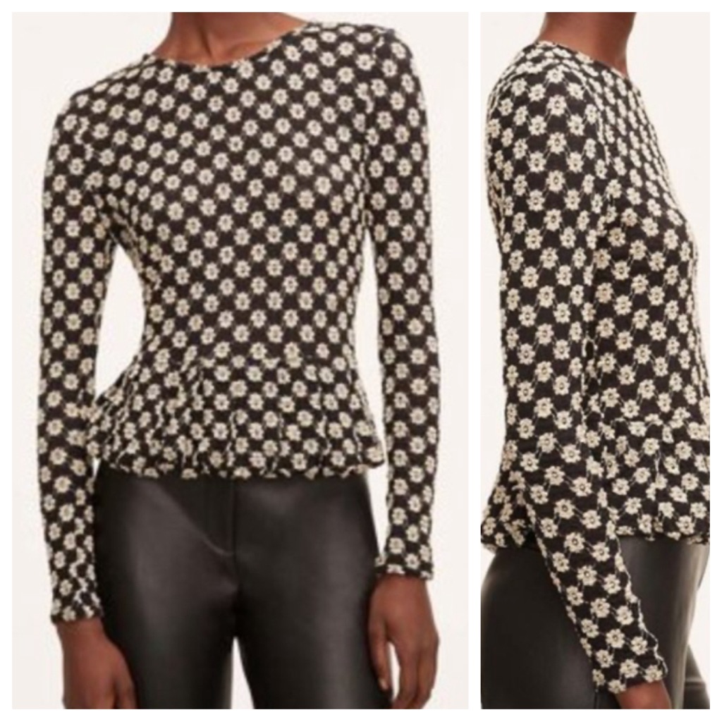 Nwt! Rebecca Taylor Lace Peplum Top
